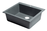 ALFI brand AB2420DI-T Titanium 24" Drop-In Single Bowl Granite Composite Kitchen Sink