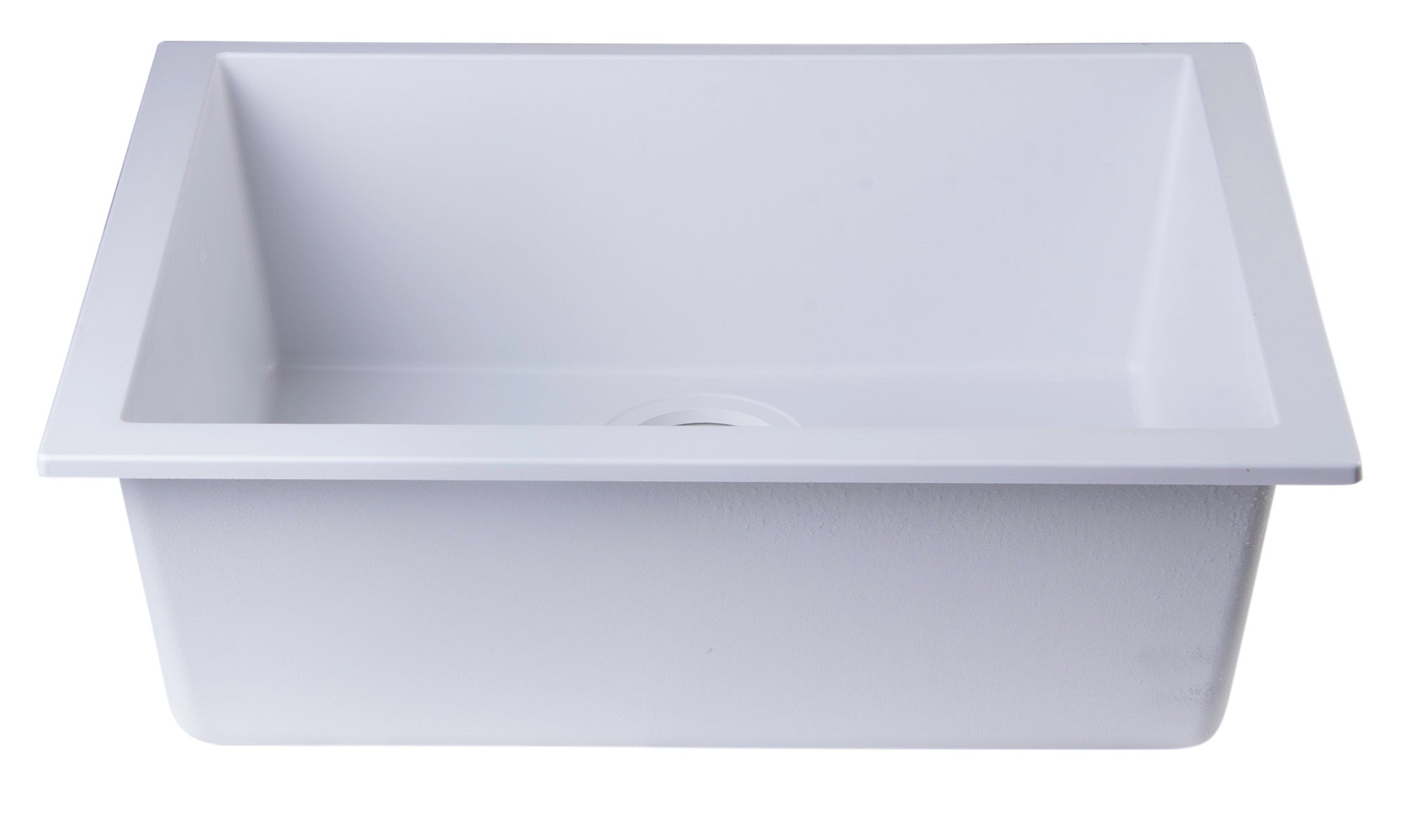 ALFI White 24" Undermount Single Bowl Granite Composite Kitchen Sink, AB2420UM-W