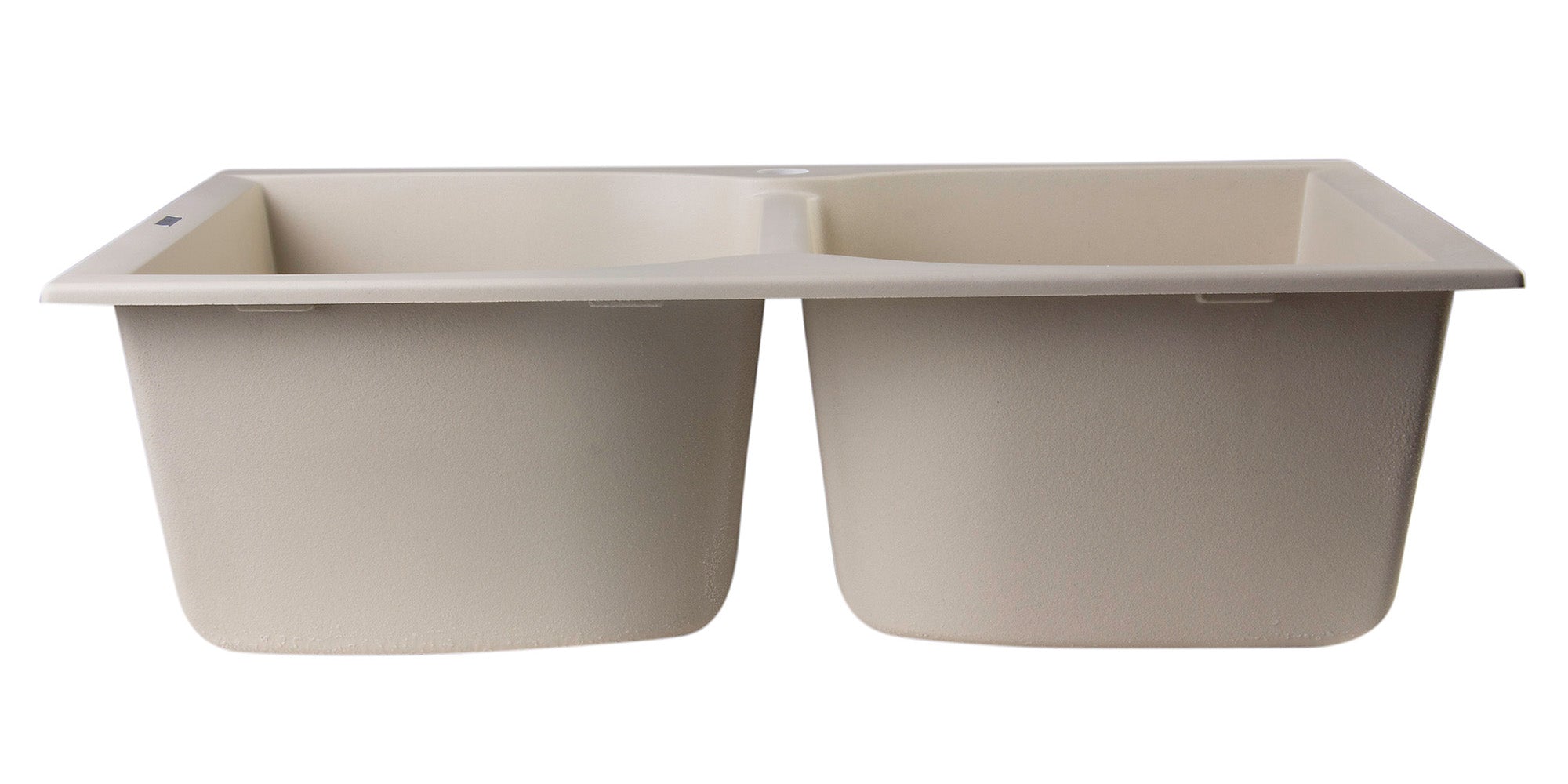 ALFI Biscuit 32" Drop-In Double Bowl Granite Composite Kitchen Sink, AB3220DI-B