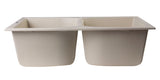ALFI Biscuit 32" Drop-In Double Bowl Granite Composite Kitchen Sink, AB3220DI-B