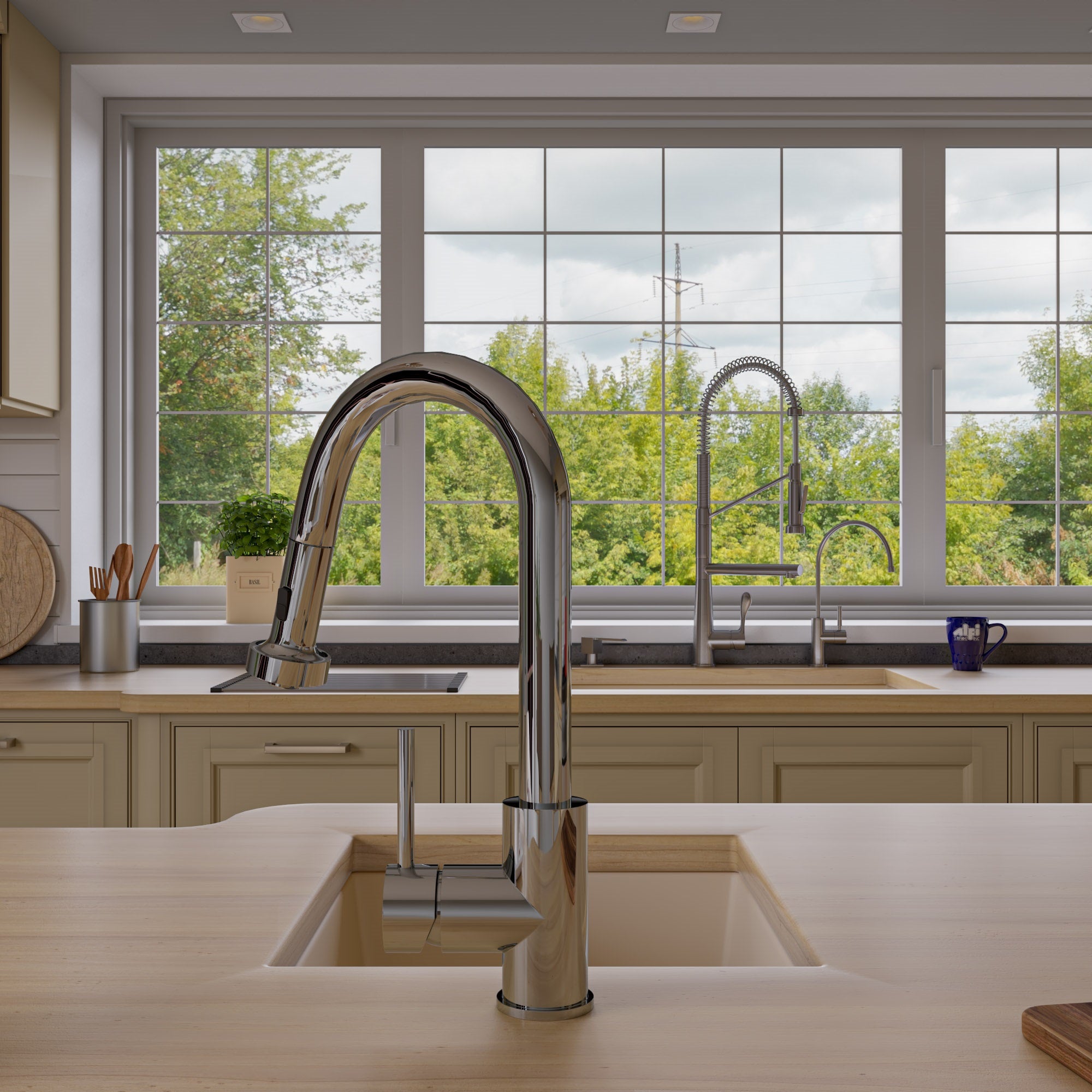 Alternate Image for ALFI Biscuit 17" Undermount Rectangular Granite Composite Kitchen Prep Sink, AB1720UM-B