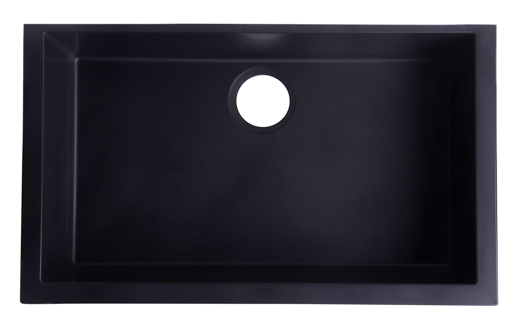 ALFI Black 30" Undermount Single Bowl Granite Composite Kitchen Sink, AB3020UM-BLA
