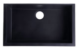 ALFI Black 30" Undermount Single Bowl Granite Composite Kitchen Sink, AB3020UM-BLA