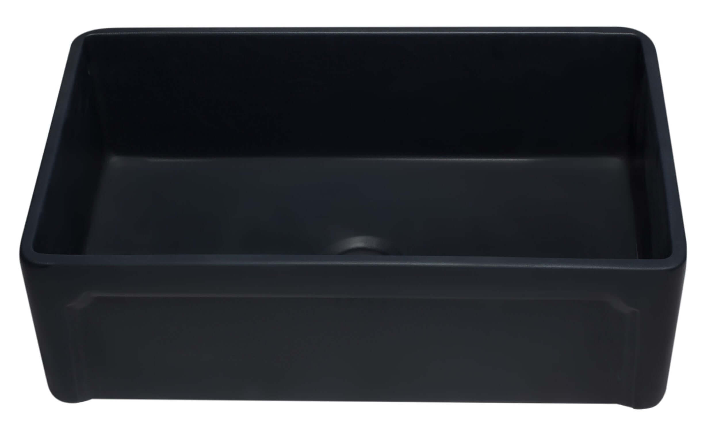 ALFI 33" Single Bowl Fireclay Farmhouse Apron Sink, Black Matte, AB3320SB-BM - The Sink Boutique