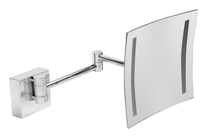 Alternate Image for ALFI brand ABM8WLED-PC Polished Chrome Wall Mount Square 8" 5x Magnifying Cosmetic Mirror with Light