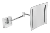 ALFI brandABM8WLED-PCPolished Chrome Wall Mount Square 8" 5x Magnifying Cosmetic Mirror with Light