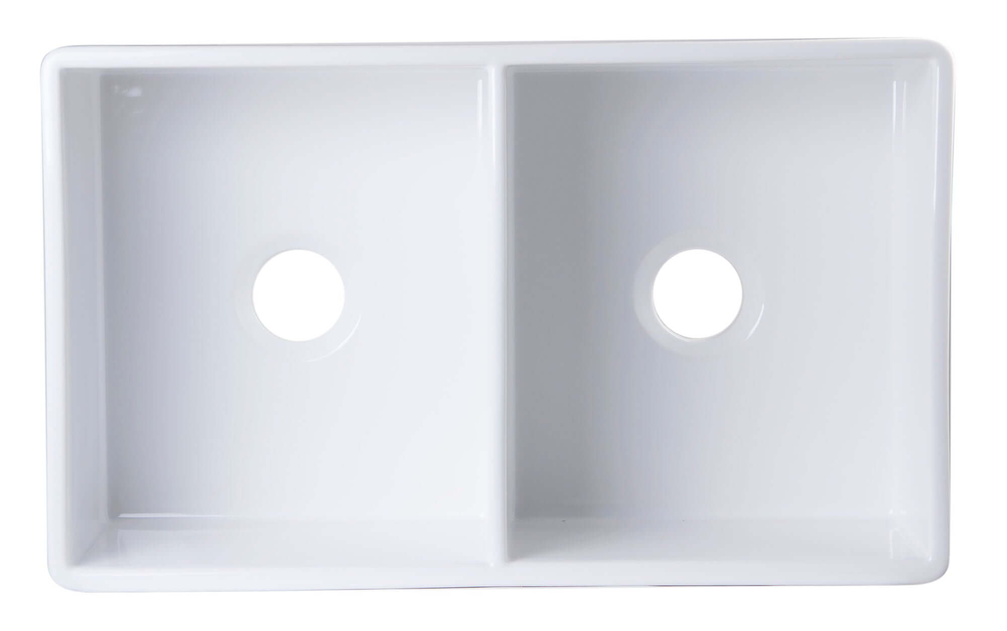 ALFI brand AB537-W Fluted Farmhouse Apron Fireclay 32 in. Double Basin Kitchen Sink in White - The Sink Boutique