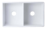 ALFI brand AB537-W Fluted Farmhouse Apron Fireclay 32 in. Double Basin Kitchen Sink in White - The Sink Boutique