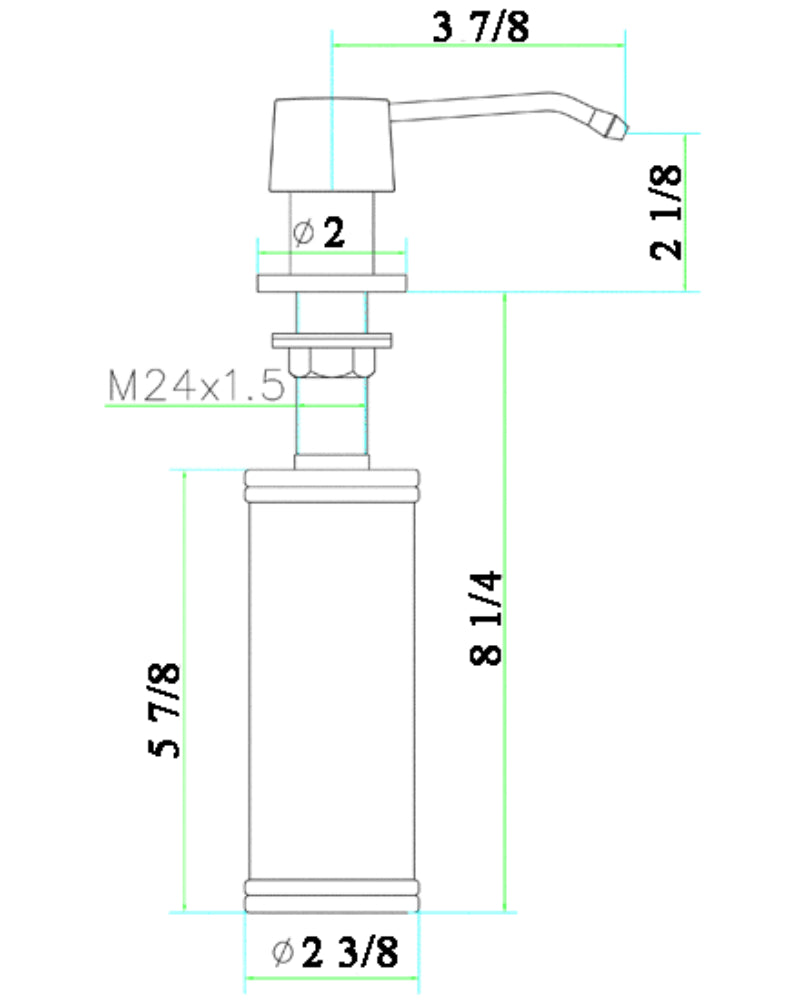 ALFI brand AB5004-BSS Solid Brushed Stainless Steel Modern Soap Dispenser - The Sink Boutique