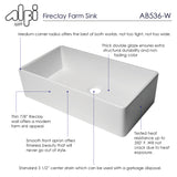 ALFI brand 36" Fireclay Farmhouse Sink, White, AB536-W - The Sink Boutique