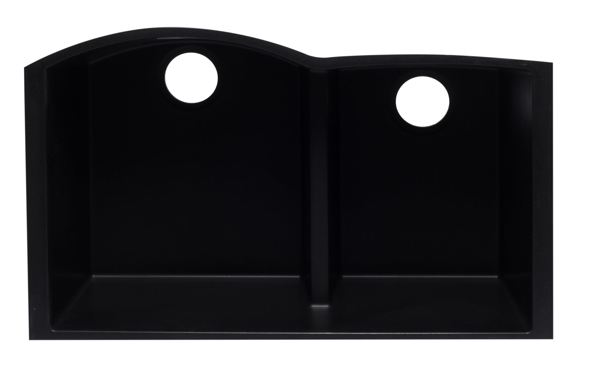 ALFI Black 33" Double Bowl Undermount Granite Composite Kitchen Sink, AB3320UM-BLA