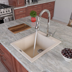 Alternate Image for ALFI Biscuit 17" Drop-In Rectangular Granite Composite Kitchen Prep Sink, AB1720DI-B