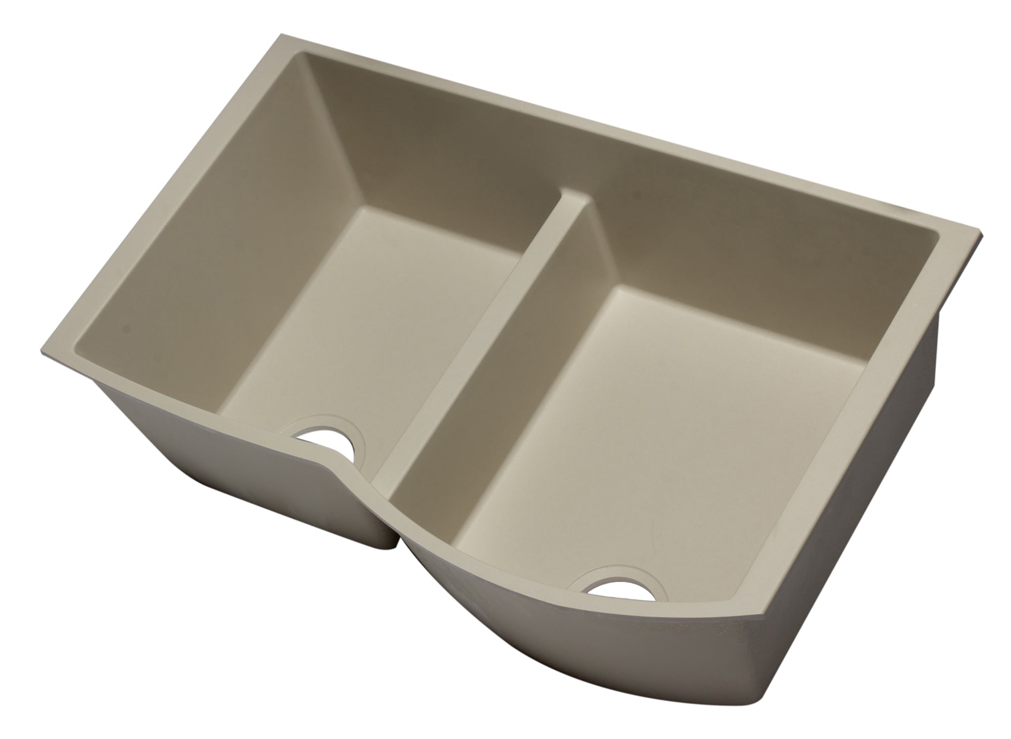 ALFI Biscuit 33" Double Bowl Undermount Granite Composite Kitchen Sink, AB3320UM-B