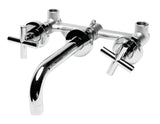 ALFI brand AB1035-PC Polished Chrome 8" Widespread Wall-Mounted Cross Handle Faucet - The Sink Boutique