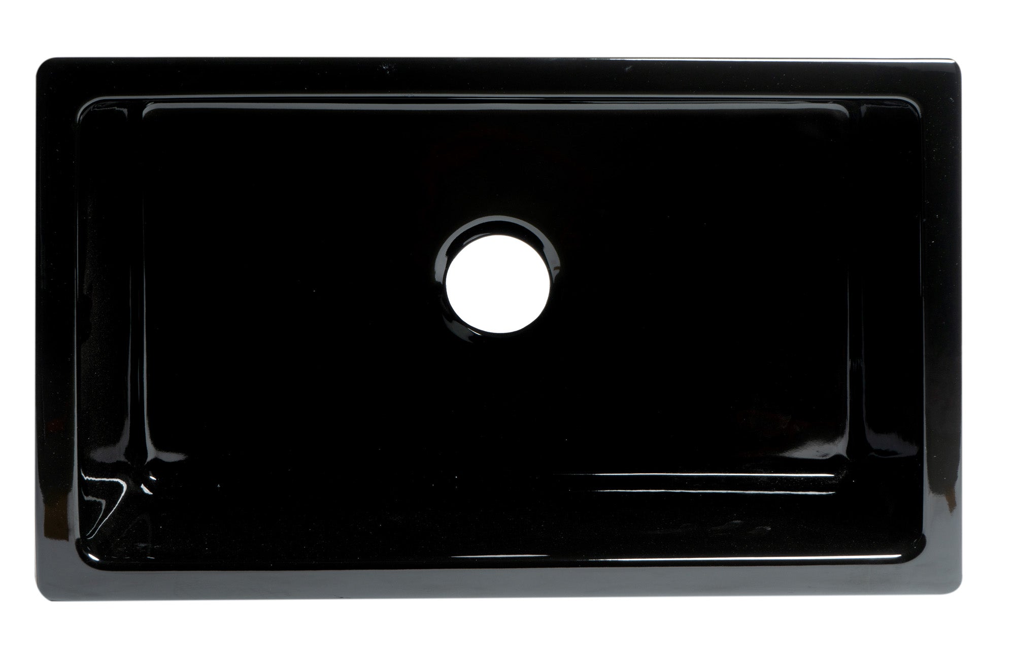 ALFI 30" Single Bowl Fireclay Farmhouse Apron Sink, Black Gloss, Reversible, AB3018HS-BG