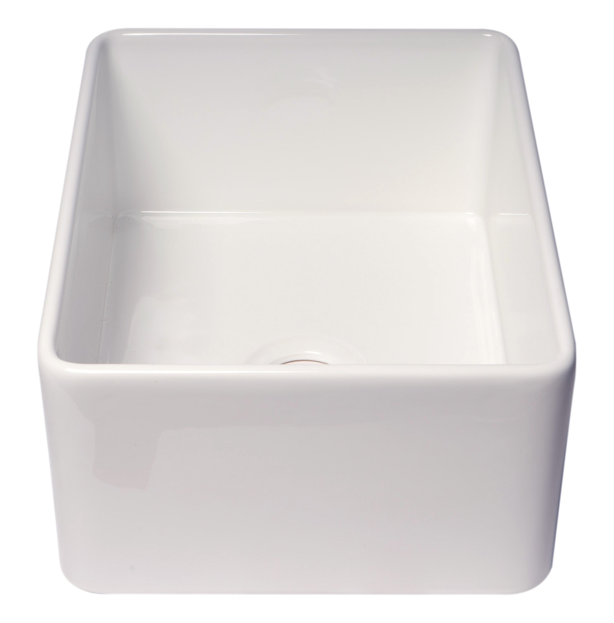 ALFI brand 24" Fireclay Farmhouse Sink, White, ABF2418-W - The Sink Boutique