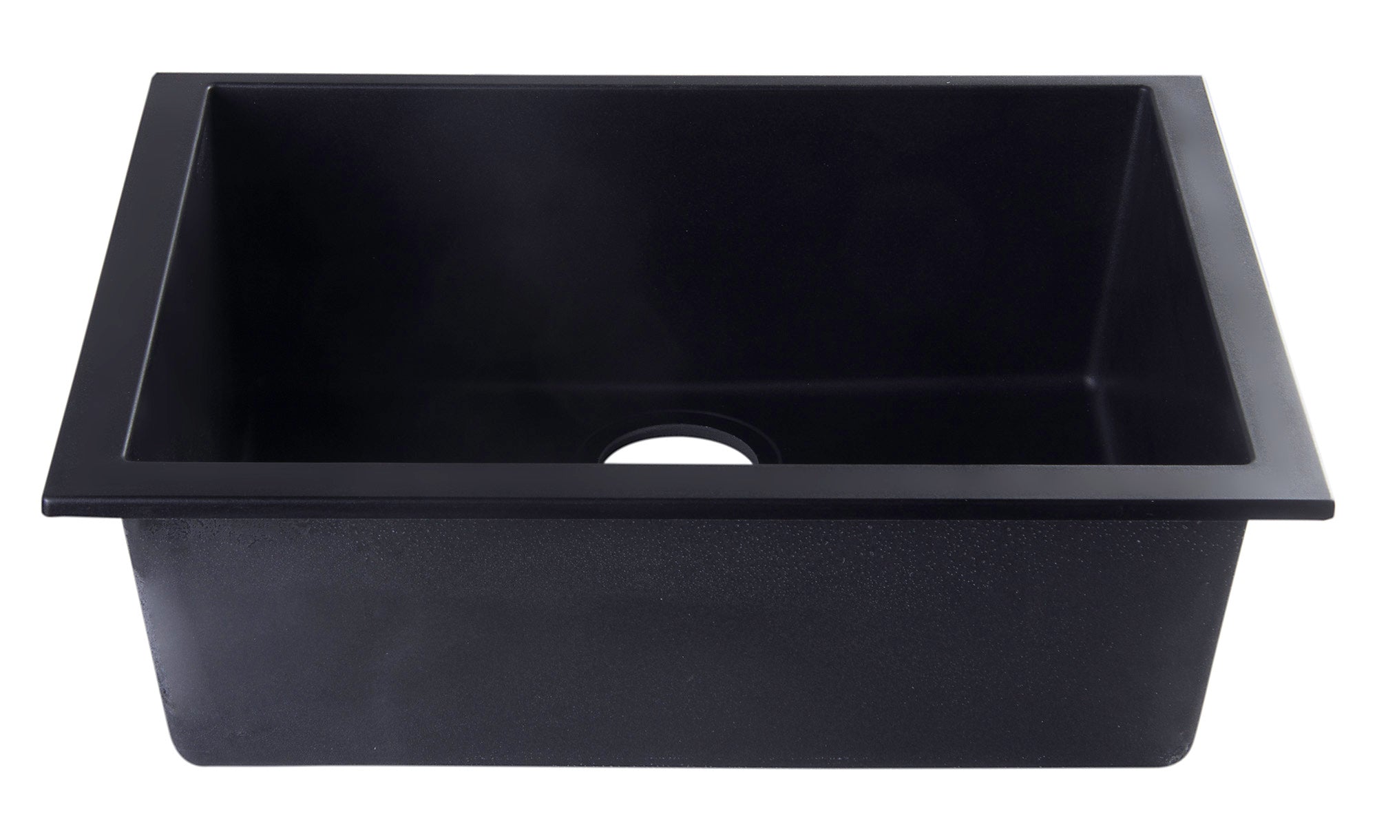 ALFI Black 24" Undermount Single Bowl Granite Composite Kitchen Sink, AB2420UM-BLA