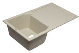 ALFI 34" Single Bowl Granite Composite Kitchen Sink with Drainboard, Biscuit, AB1620DI-B