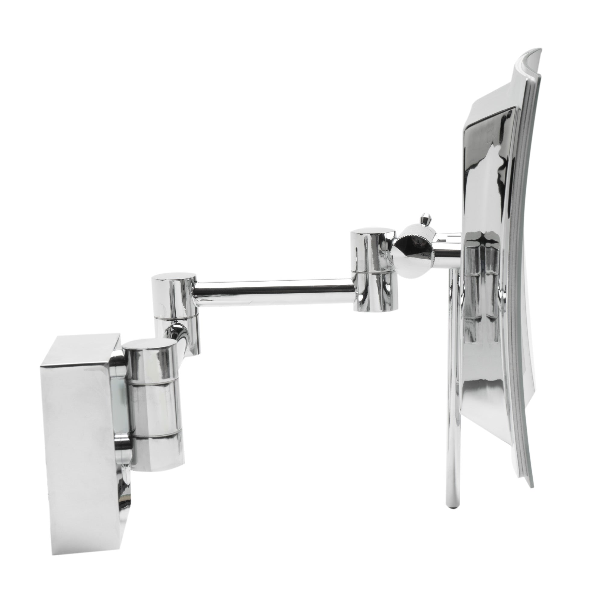 ALFI brand ABM8WLED-PC Polished Chrome Wall Mount Square 8" 5x Magnifying Cosmetic Mirror with Light