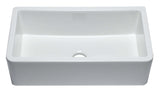ALFI Brand AB3318SB-W 33" White Smooth Apron Solid Thick Wall Fireclay Single Bowl Farmhouse Sink Angled