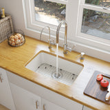 ALFI 24 inch White Single Bowl Fireclay Undermount Kitchen Sink, AB503UM-W - The Sink Boutique
