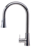 ALFI Solid Polished Stainless Steel Pull Down Single Hole Kitchen Faucet, AB2034-PSS