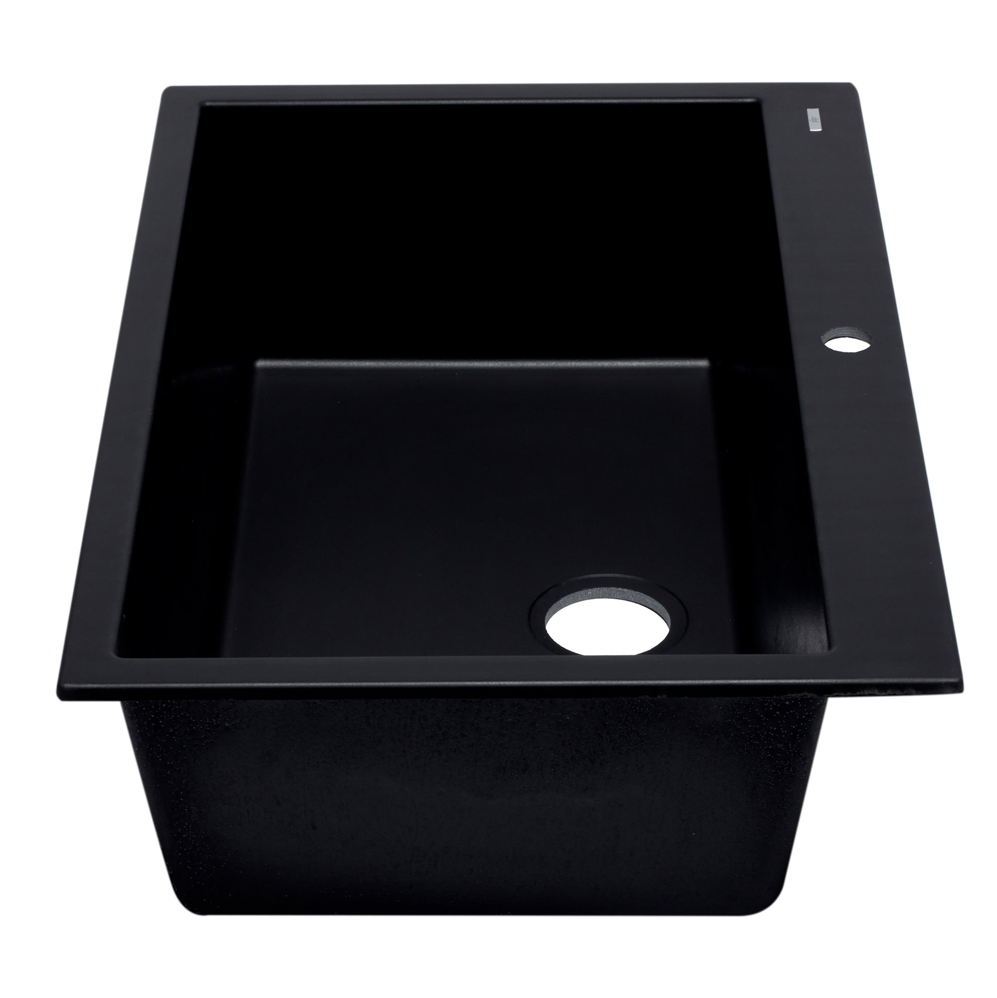 ALFI Black 33" Single Bowl Drop In Granite Composite Kitchen Sink, AB3322DI-BLA