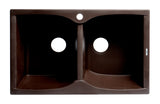 ALFI brand AB3220DI-C Chocolate 32" Drop-In Double Bowl Granite Composite Kitchen Sink
