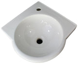 ALFI White 15" Round Corner Wall Mounted Porcelain Bathroom Sink, AB104 - The Sink Boutique