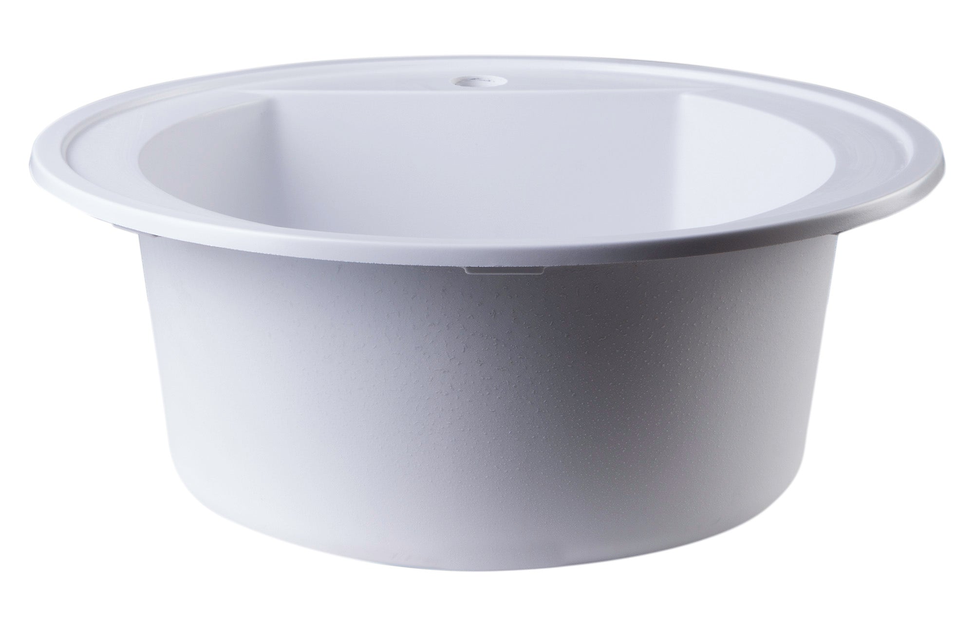 ALFI White 20" Drop-In Round Granite Composite Kitchen Prep Sink, AB2020DI-W