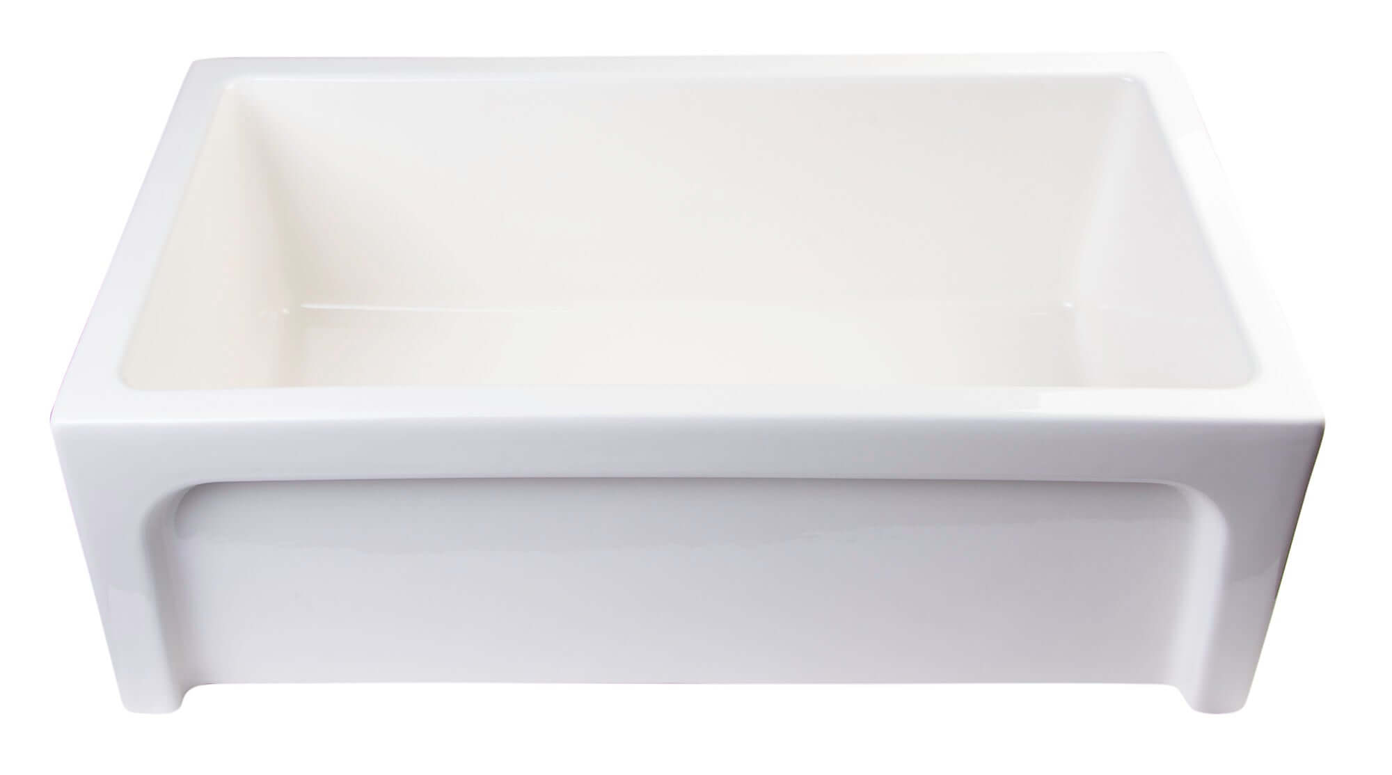 Alternate Image for ALFI 30" Single Bowl Thick Wall Fireclay Farmhouse Apron Sink, Biscuit, AB3018ARCH-B
