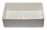 ALFI brand AB3320SB-B 33 inch Biscuit Reversible Single Fireclay Farmhouse Kitchen Sink Angled
