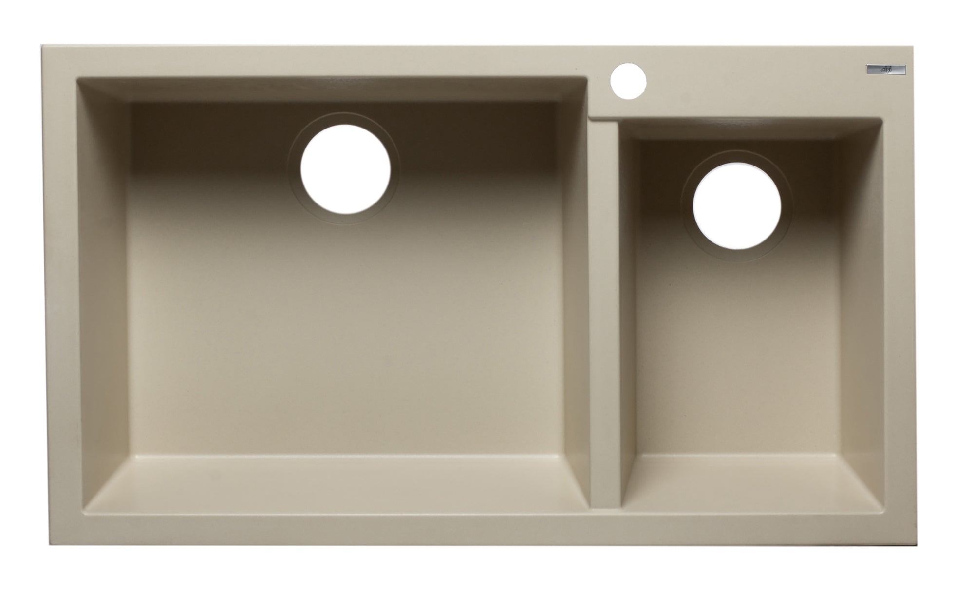 ALFI Biscuit 34" Double Bowl Drop In Granite Composite Kitchen Sink, AB3319DI-B
