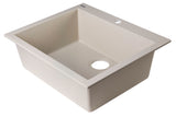 ALFI Biscuit 24" Drop-In Single Bowl Granite Composite Kitchen Sink, AB2420DI-B