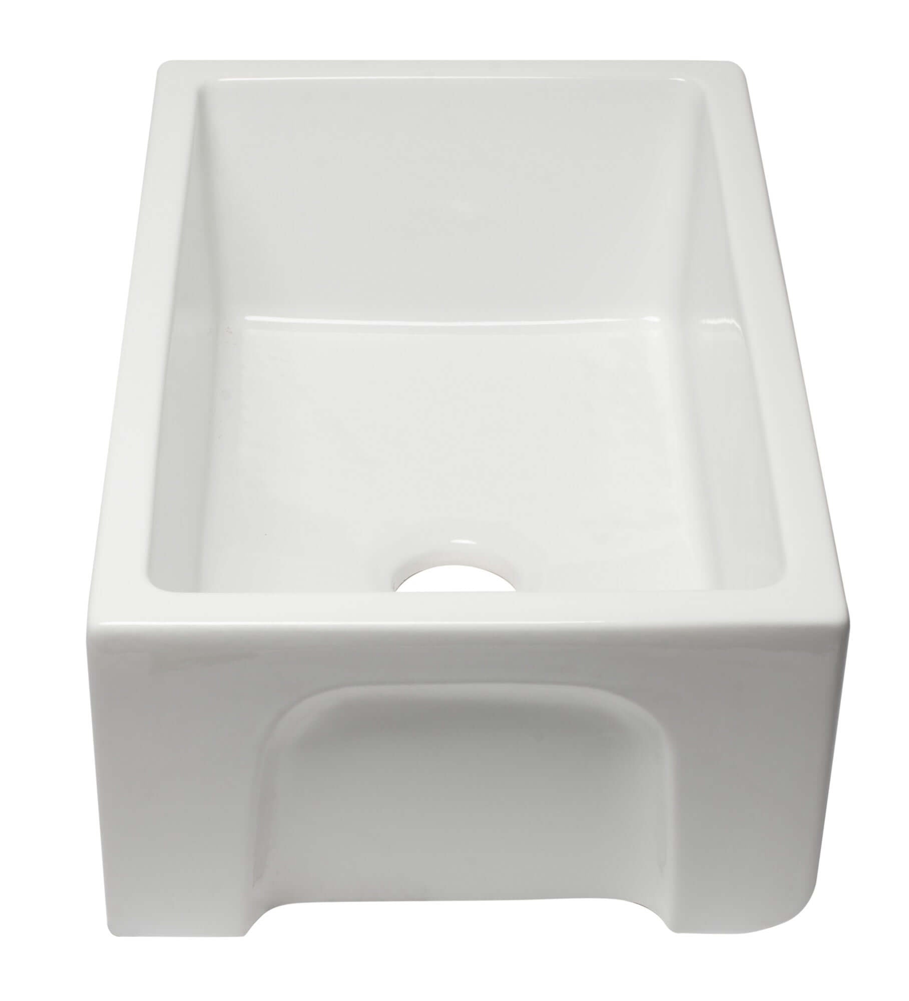 ALFI 30" Single Bowl Fireclay Farmhouse Apron Sink, White, Reversible, AB3018HS-W