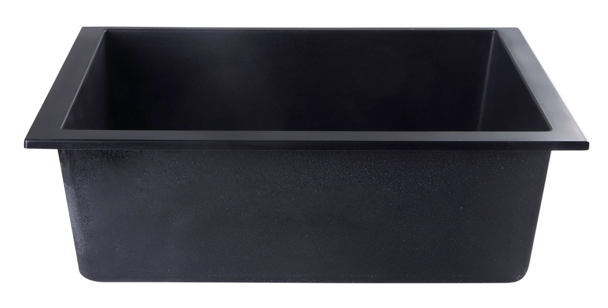 ALFI Black 24" Undermount Single Bowl Granite Composite Kitchen Sink, AB2420UM-BLA