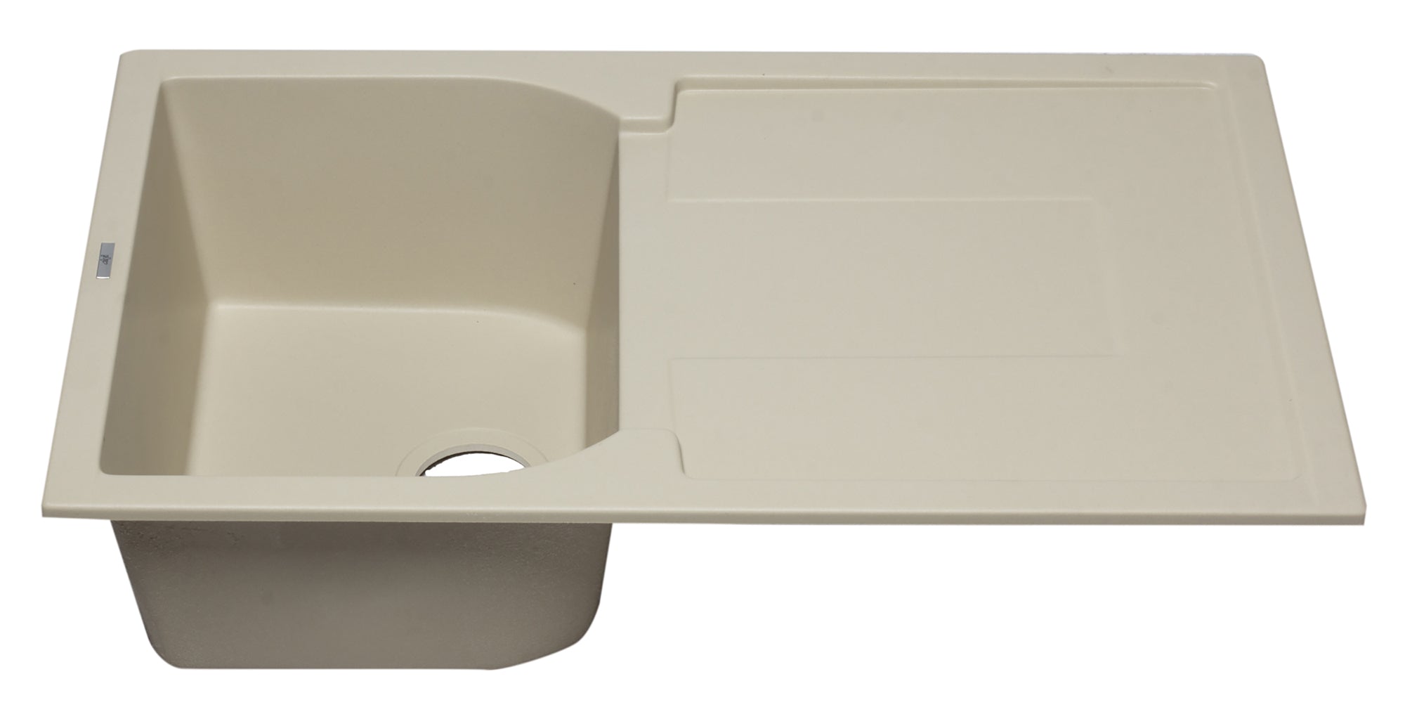 ALFI 34" Single Bowl Granite Composite Kitchen Sink with Drainboard, Biscuit, AB1620DI-B