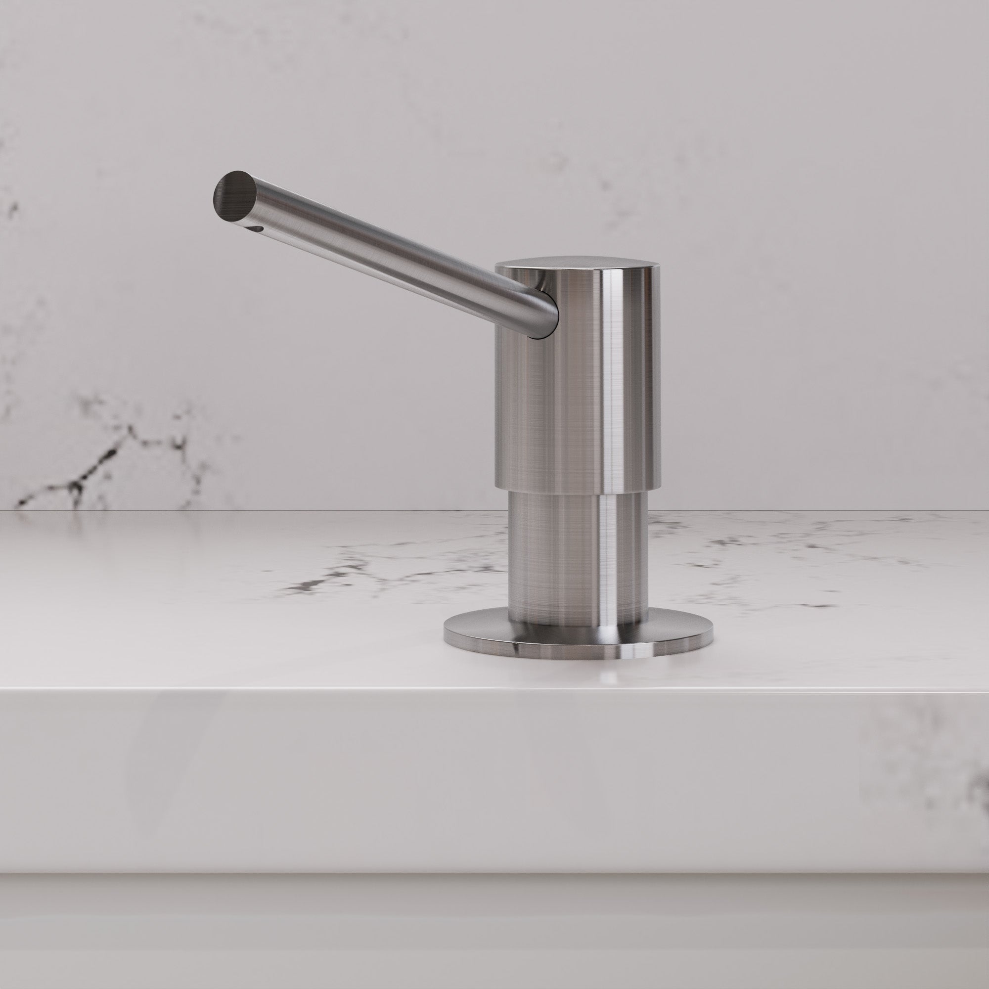 ALFI brand AB5006-BSS Modern Round Brushed Stainless Steel Soap Dispenser