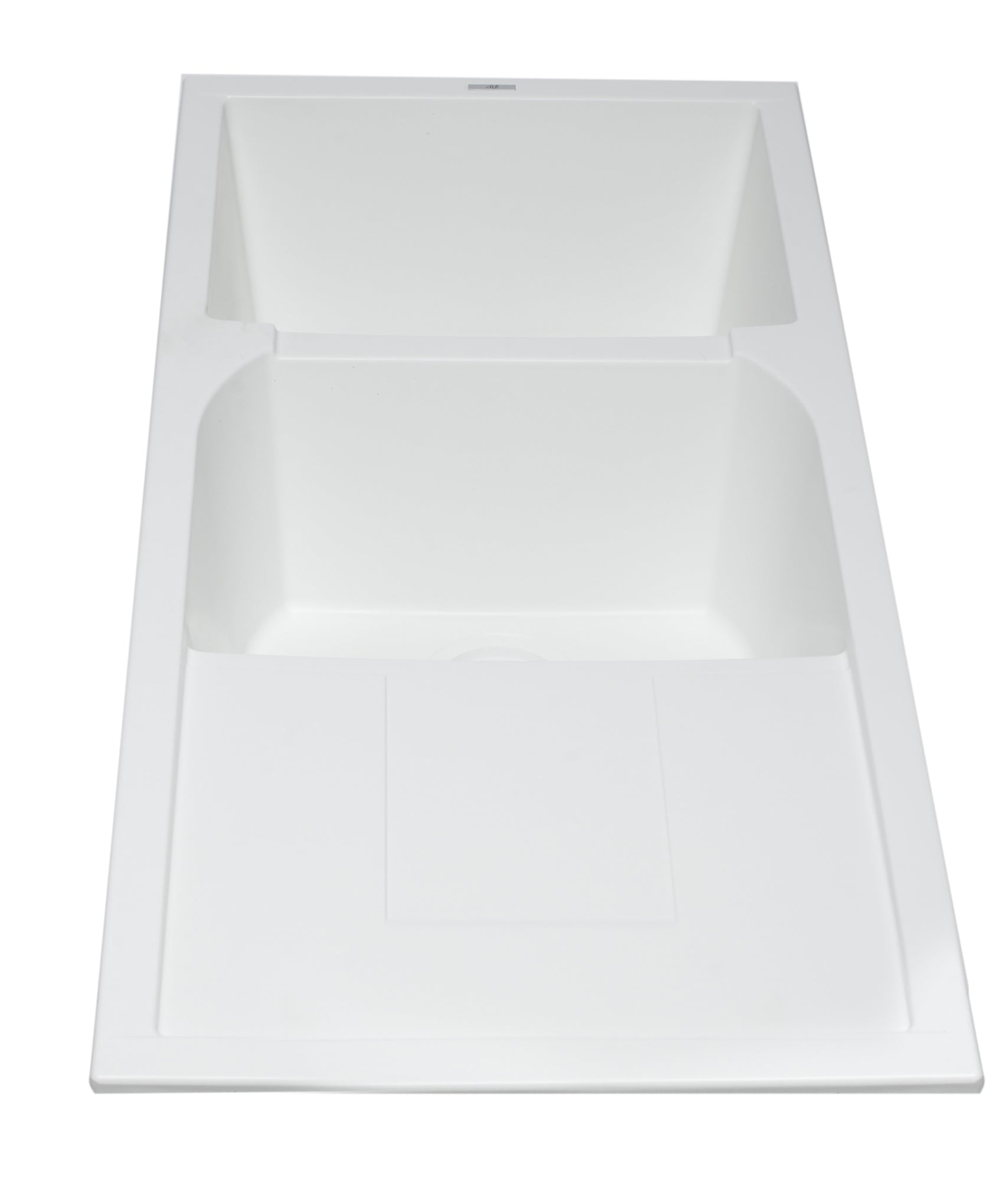 ALFI 46" Double Bowl Granite Composite Kitchen Sink with Drainboard, White, AB4620DI-W