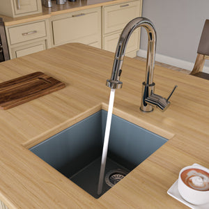 Alternate Image for ALFI brand AB1720UM-T Titanium 17" Undermount Rectangular Granite Composite Kitchen Prep Sink