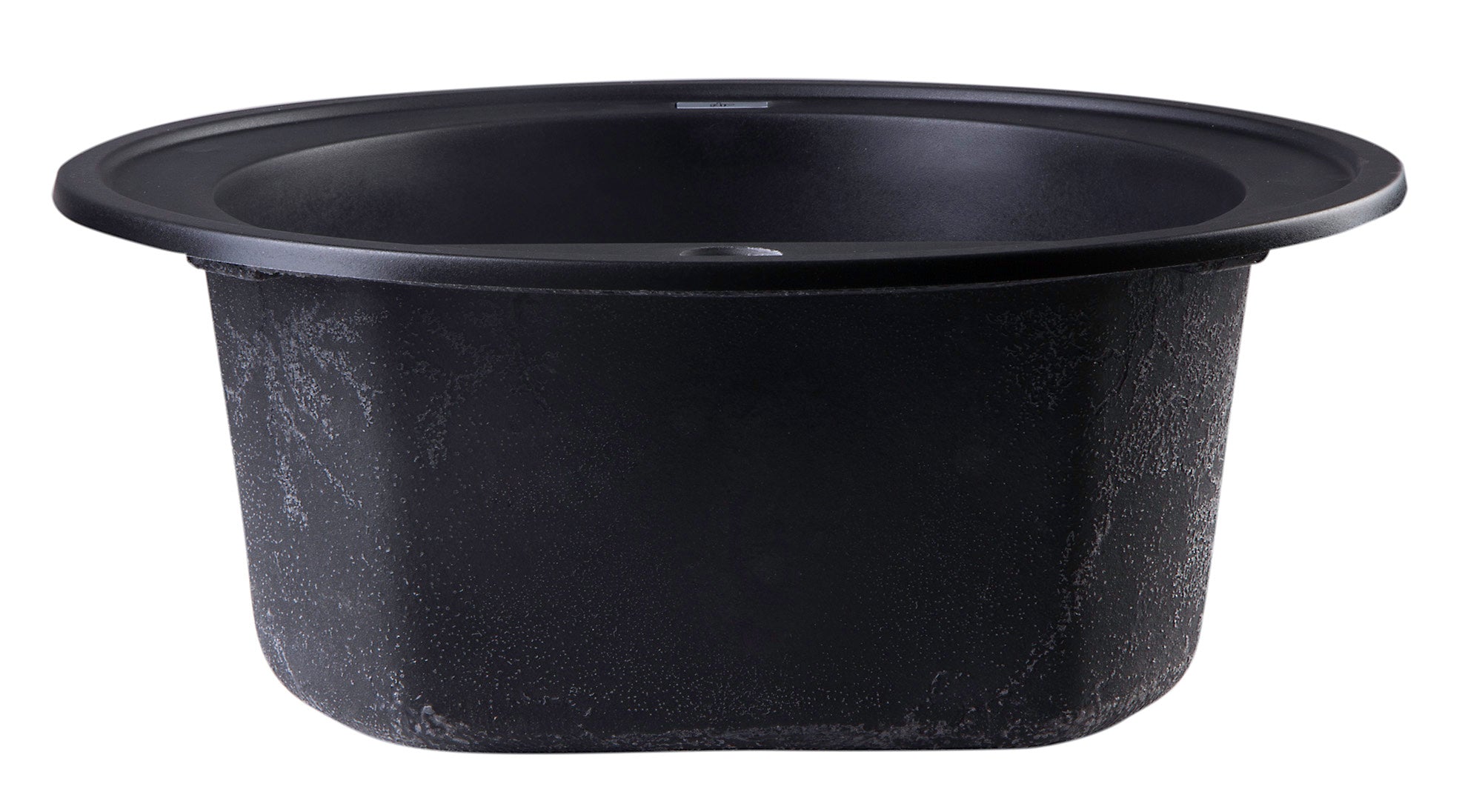 ALFI Black 20" Drop-In Round Granite Composite Kitchen Prep Sink, AB2020DI-BLA