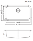 Houzer 31" Porcelain Enamel Steel Undermount Single Bowl Kitchen Sink, White, PCG-3600 WH - The Sink Boutique