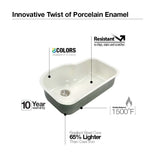 Houzer 31" Porcelain Enamel Steel Undermount Single Bowl Kitchen Sink, Green, PCH-3700 MT - The Sink Boutique