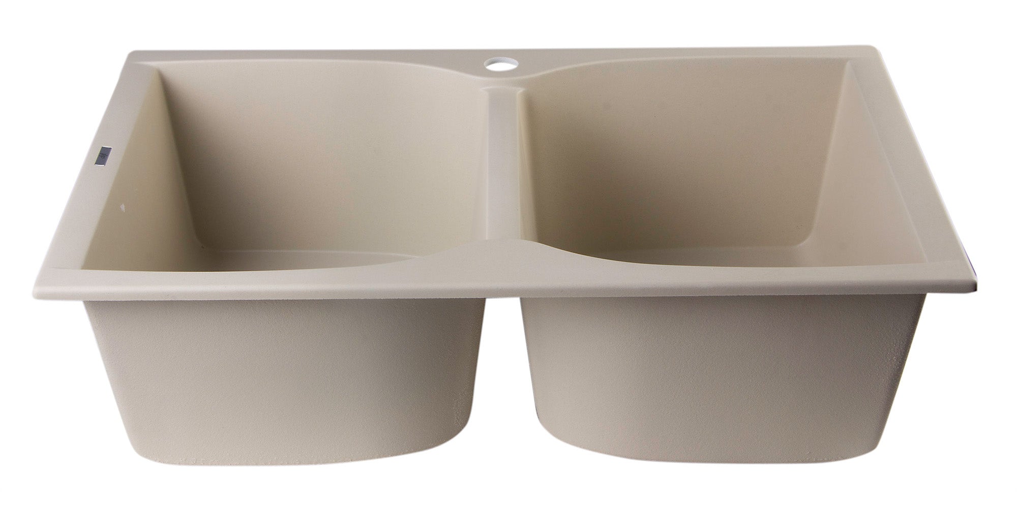 ALFI Biscuit 32" Drop-In Double Bowl Granite Composite Kitchen Sink, AB3220DI-B