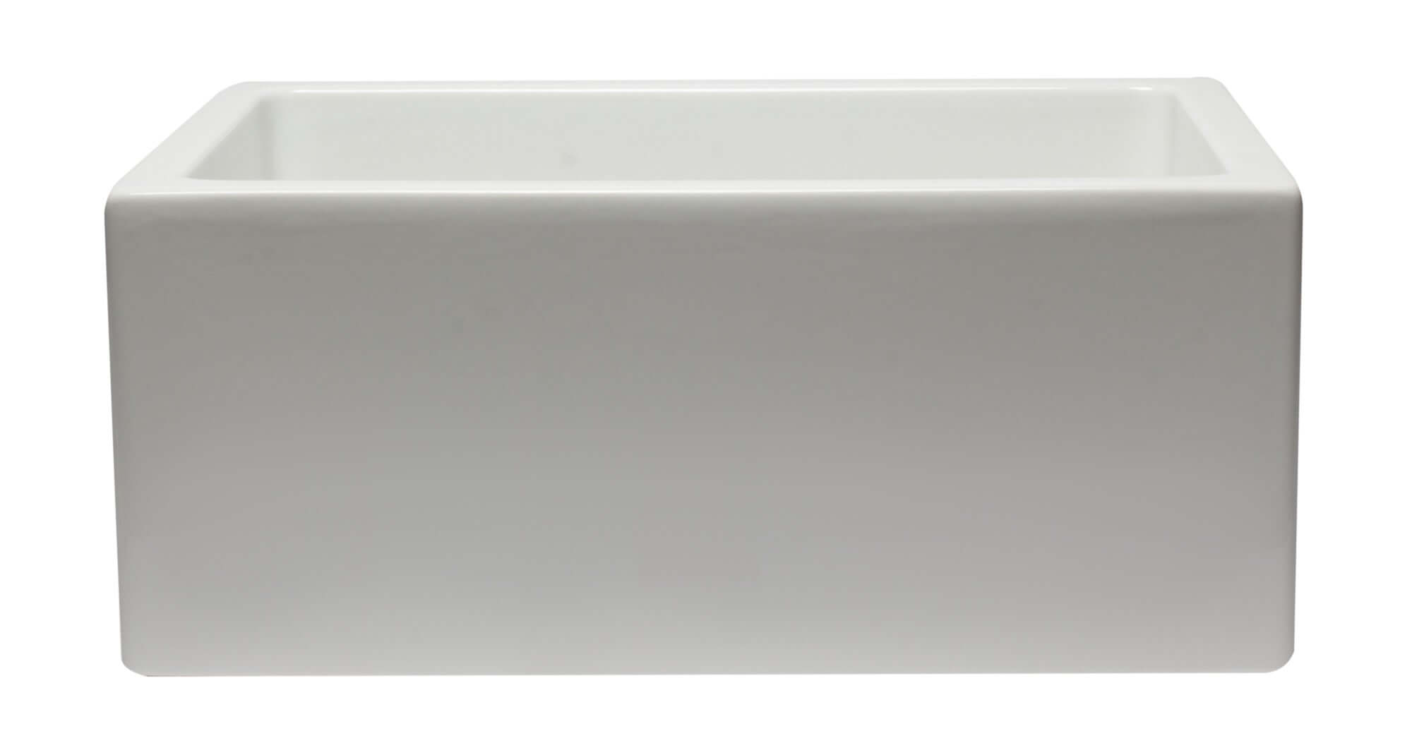 ALFI 24" Single Bowl Fireclay Farmhouse Apron Sink, White, Reversible, AB2418HS-W