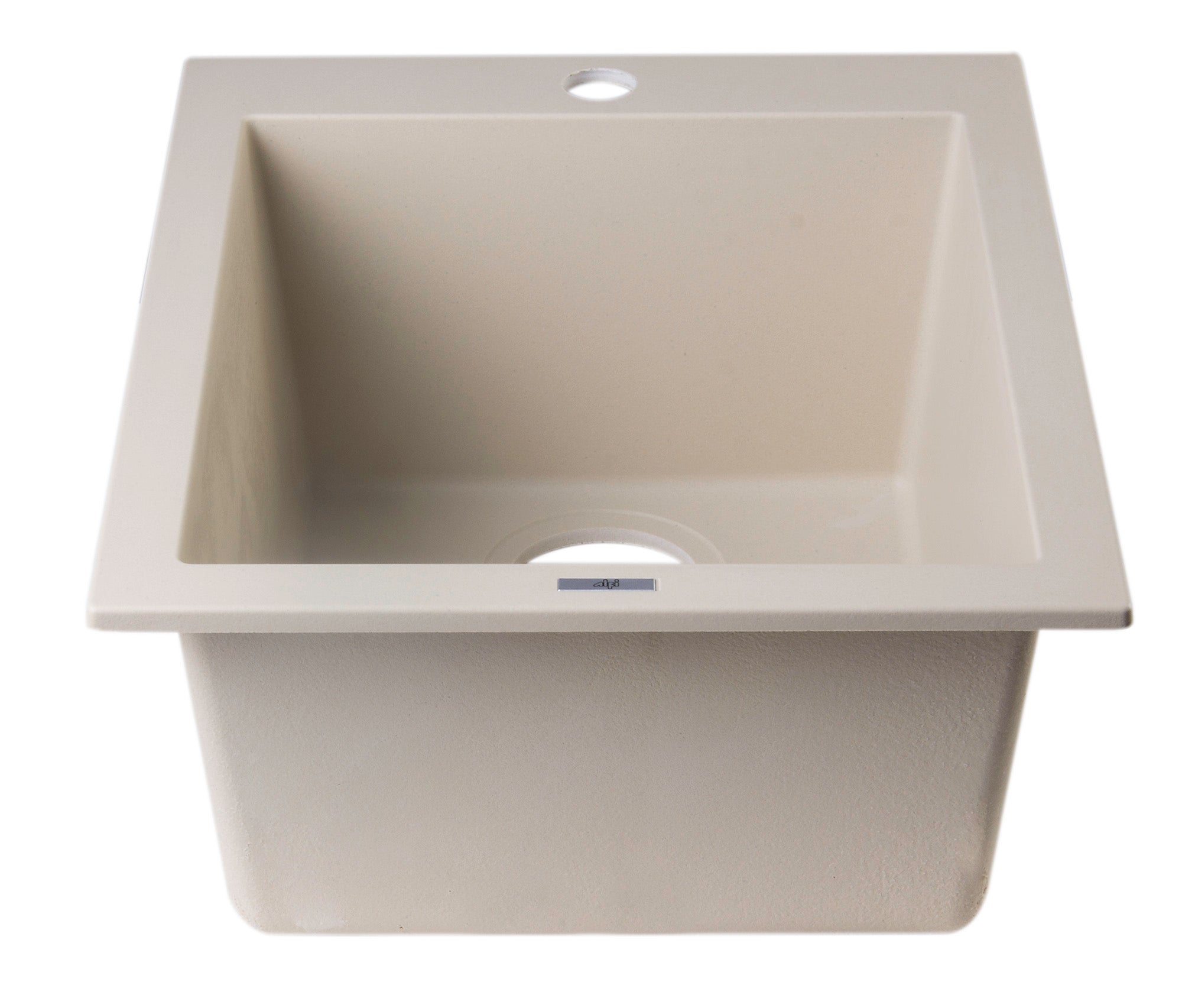 ALFI Biscuit 17" Drop-In Rectangular Granite Composite Kitchen Prep Sink, AB1720DI-B
