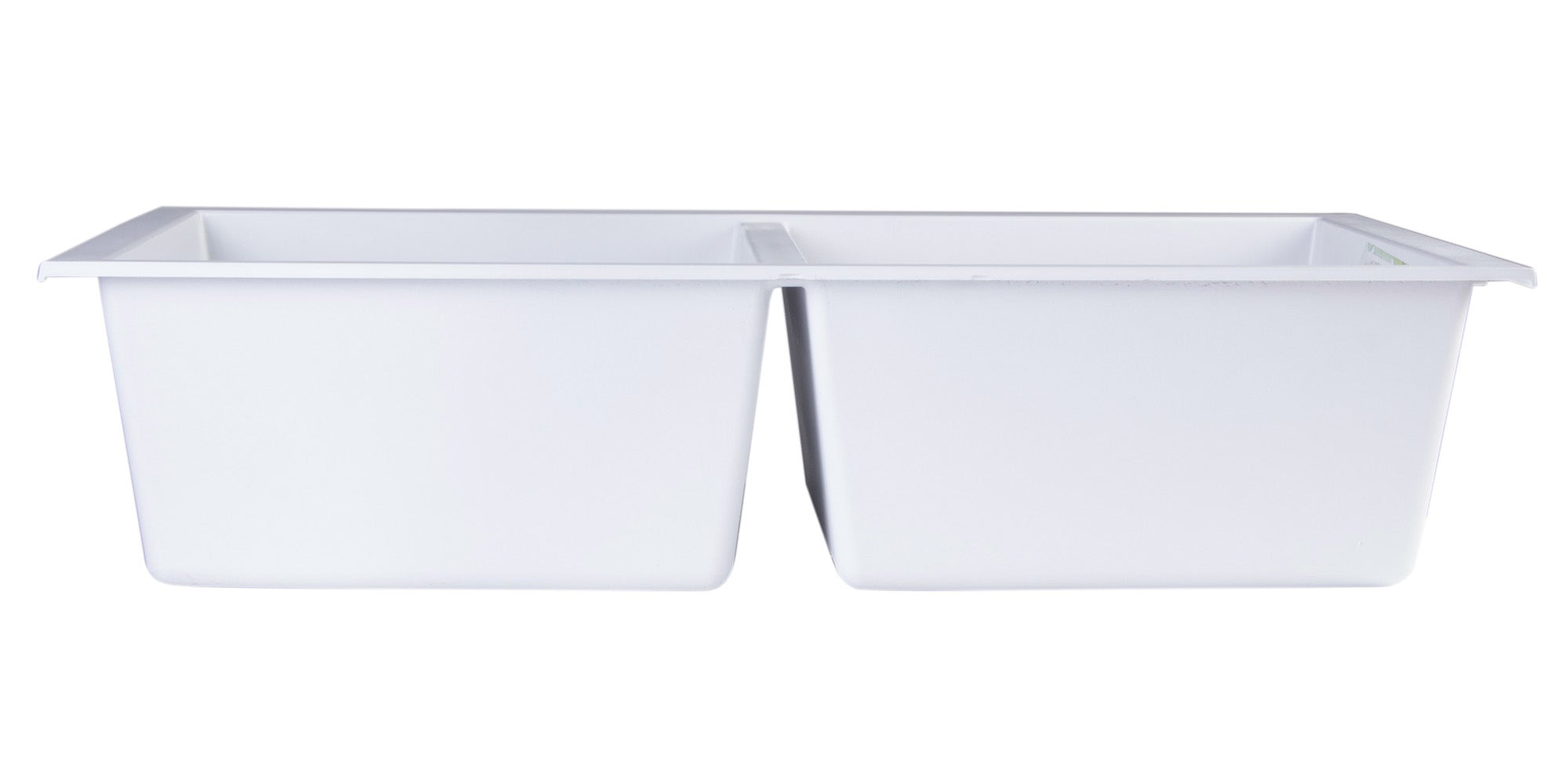 ALFI White 34" Undermount Double Bowl Granite Composite Kitchen Sink, AB3420UM-W