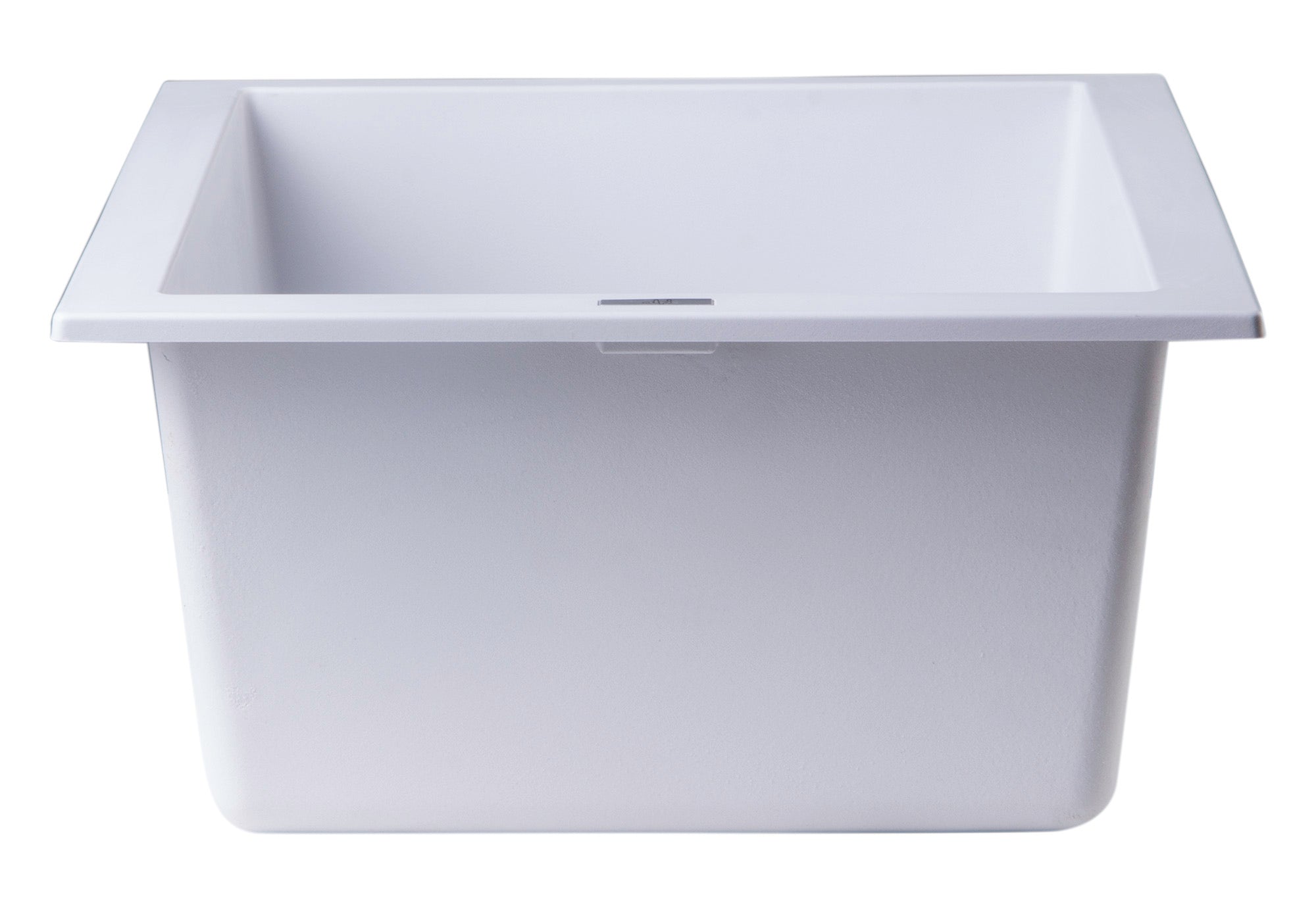 ALFI White 17" Undermount Rectangular Granite Composite Kitchen Prep Sink, AB1720UM-W