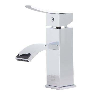 ALFI Polished Chrome Square Body Curved Spout Single Lever Bathroom Faucet, AB1258-PC - The Sink Boutique