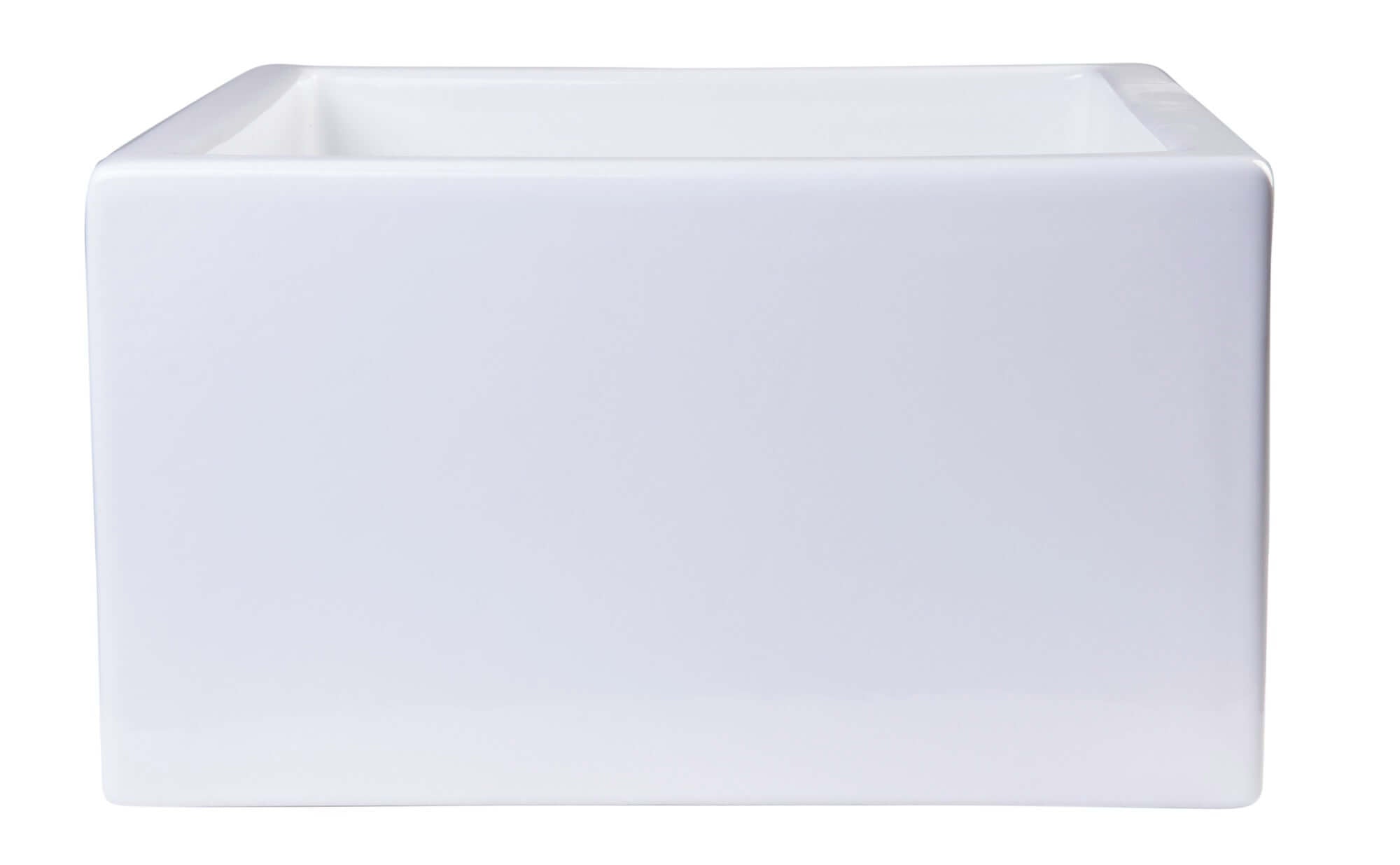 ALFI 24" Single Bowl Thick Wall Fireclay Farmhouse Apron Sink, White, AB2418SB-W